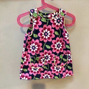 Baby Boden Corduroy Floral Pinafore Jumper- Size 12-18 months